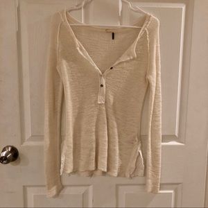 free people cream henley top
